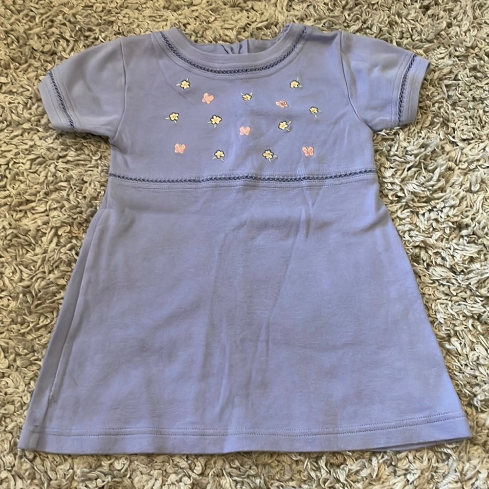 Vintage Palettes Embroidered Butterflies & Flowers Purple Dress, Size 3T